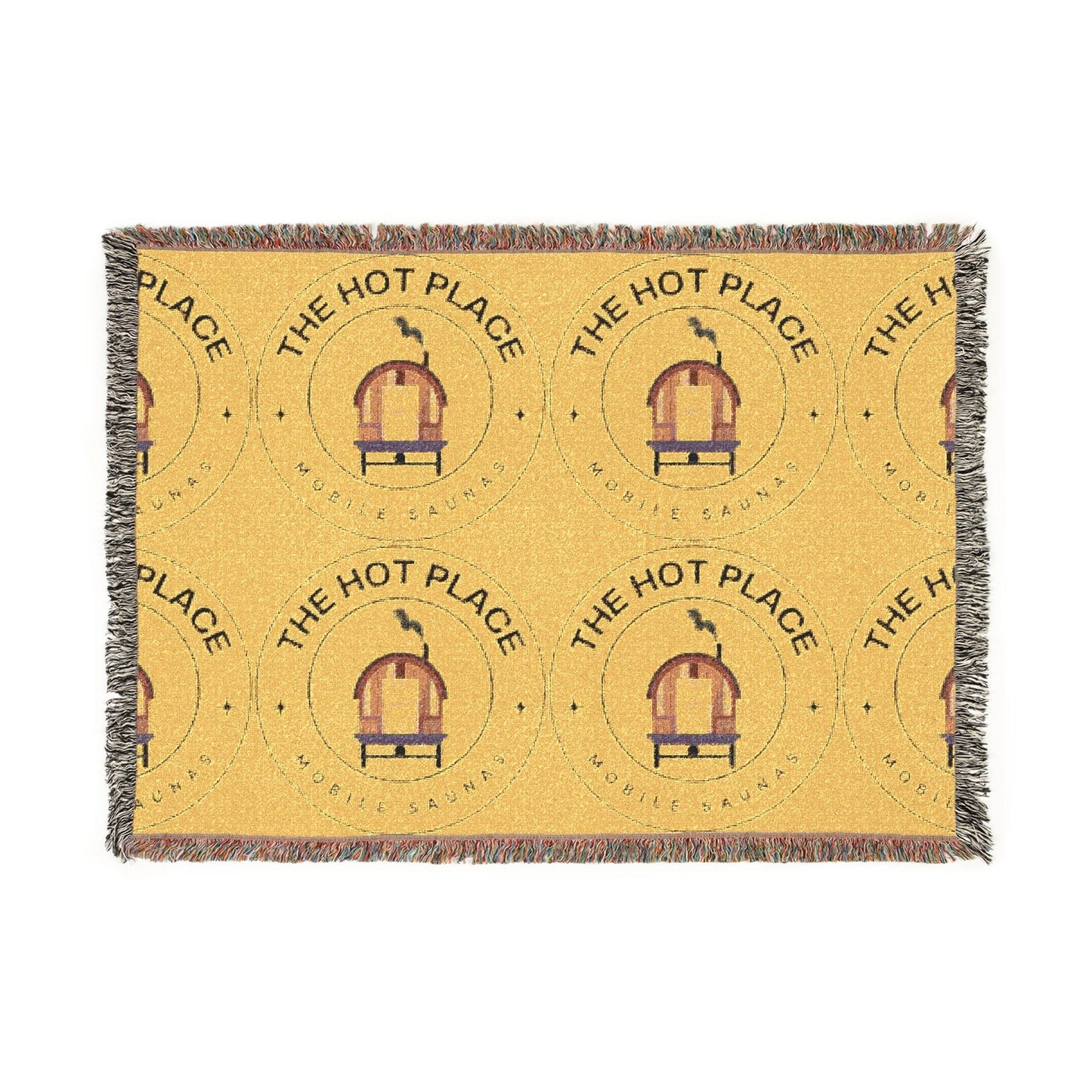 TeeFEVA Home Decor The Hot Place - Sauna - Geometric Lodge Woven Blanket — Cozy Patterned Throw for Living Room & Cabin