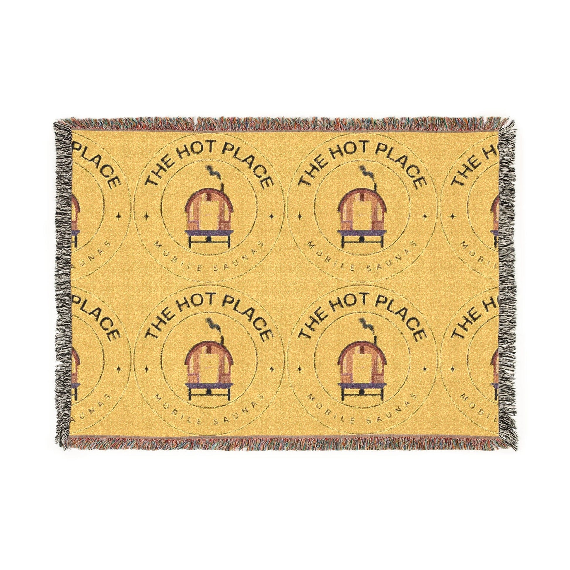 TeeFEVA Home Decor The Hot Place - Sauna - Geometric Lodge Woven Blanket — Cozy Patterned Throw for Living Room & Cabin