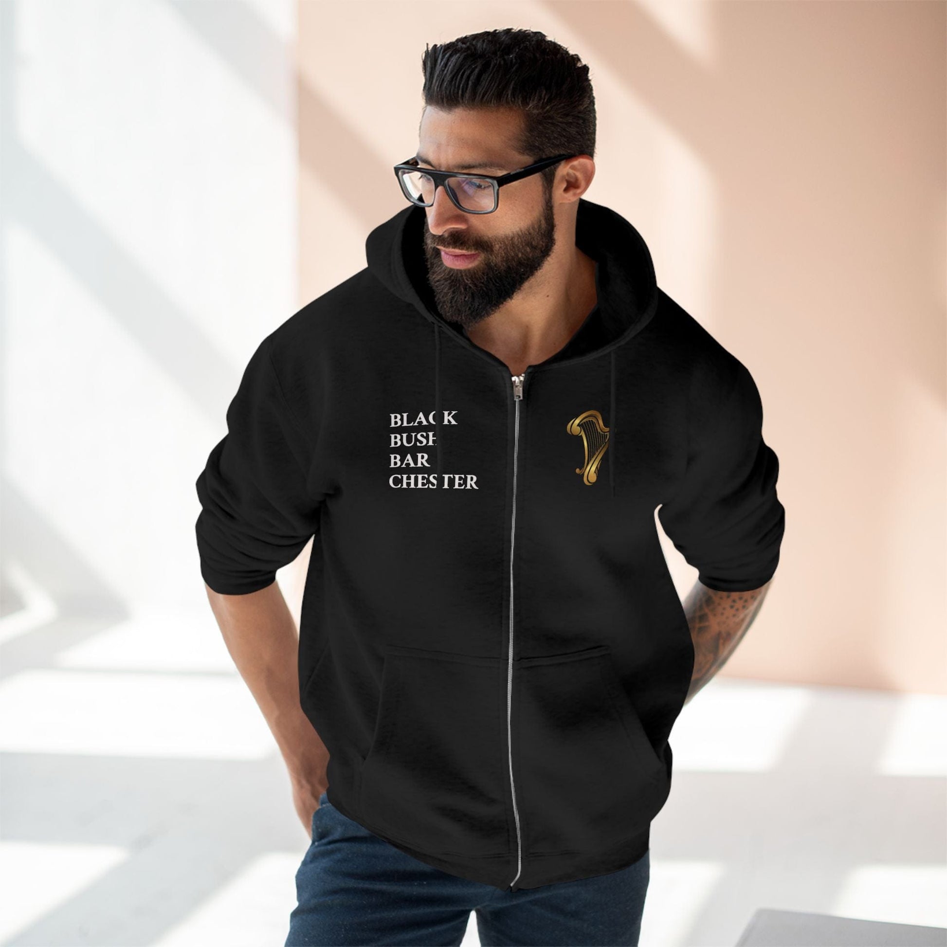 TeeFEVA Hoodie BLACK BUSH IRISH BAR CHESTER - Zip Hoodie — "The Black Bush" Irish Pub