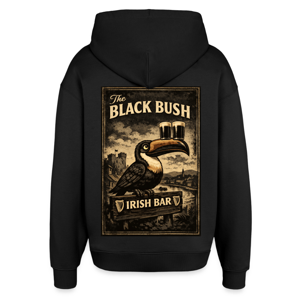 TeeFEVA Oversized Unisex Hoodie by Stanley/Stella BLACK BUSH IRISH BAR CHESTER - Oversized Premium Unisex Hoodie