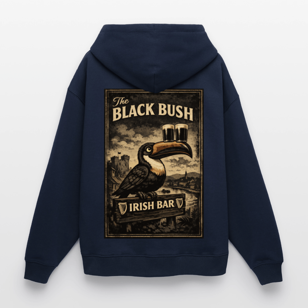 TeeFEVA Oversized Unisex Hoodie by Stanley/Stella BLACK BUSH IRISH BAR CHESTER - Oversized Premium Unisex Hoodie