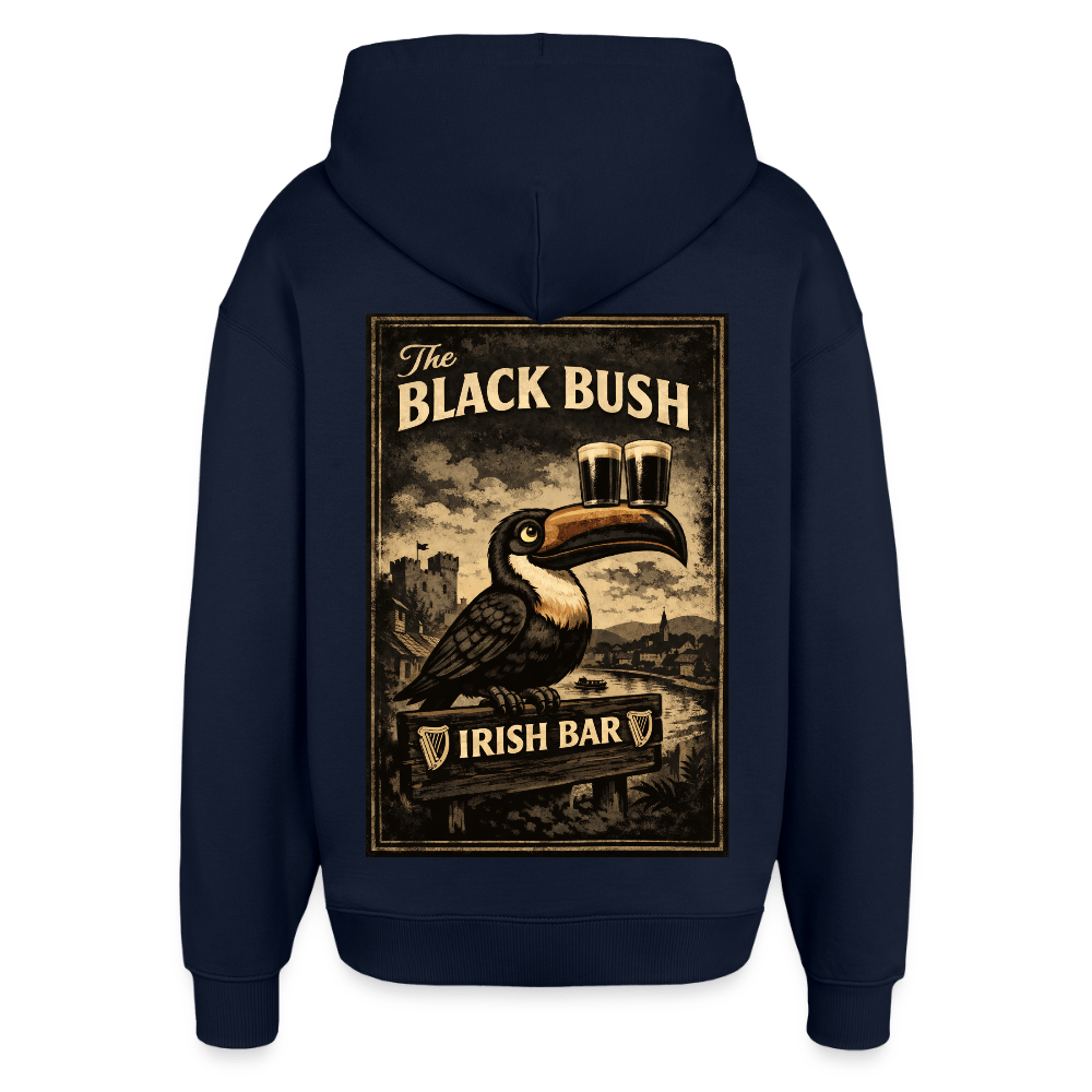 TeeFEVA Oversized Unisex Hoodie by Stanley/Stella BLACK BUSH IRISH BAR CHESTER - Oversized Premium Unisex Hoodie