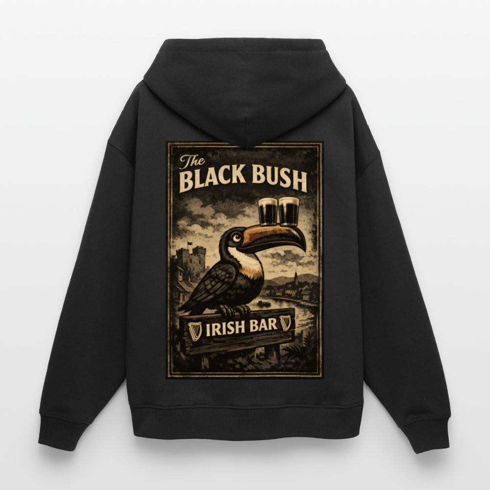 TeeFEVA Oversized Unisex Hoodie by Stanley/Stella BLACK BUSH IRISH BAR CHESTER - Oversized Premium Unisex Hoodie