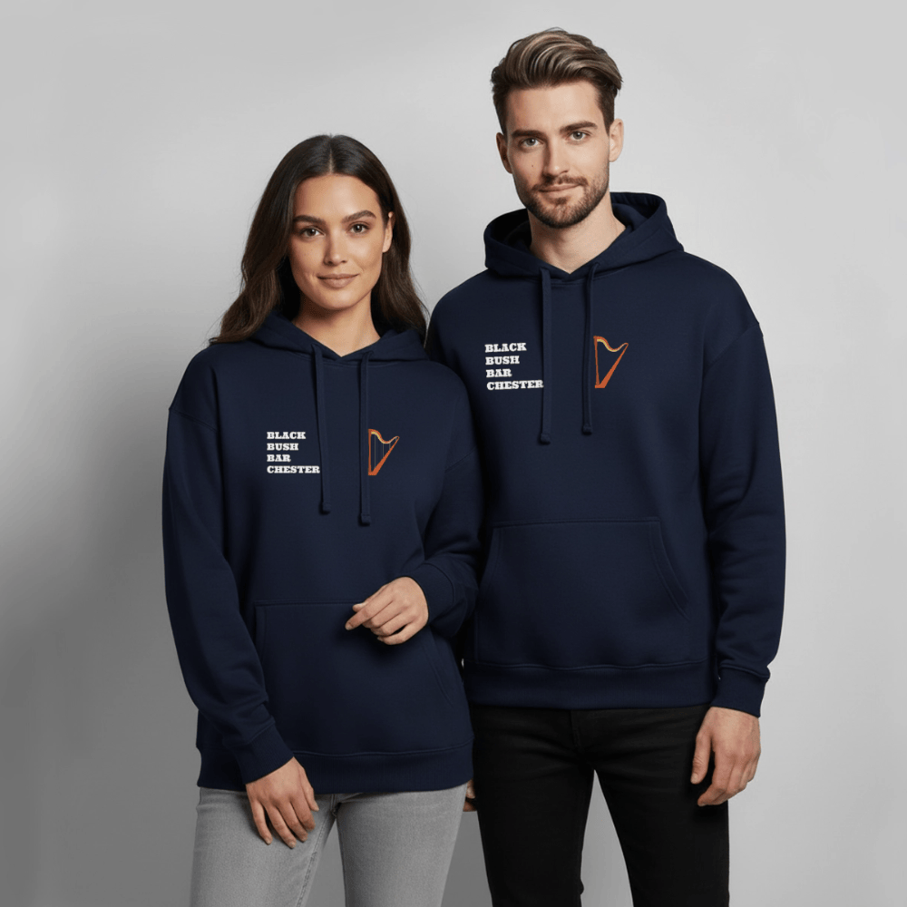 TeeFEVA Oversized Unisex Hoodie by Stanley/Stella BLACK BUSH IRISH BAR CHESTER - Oversized Premium Unisex Hoodie