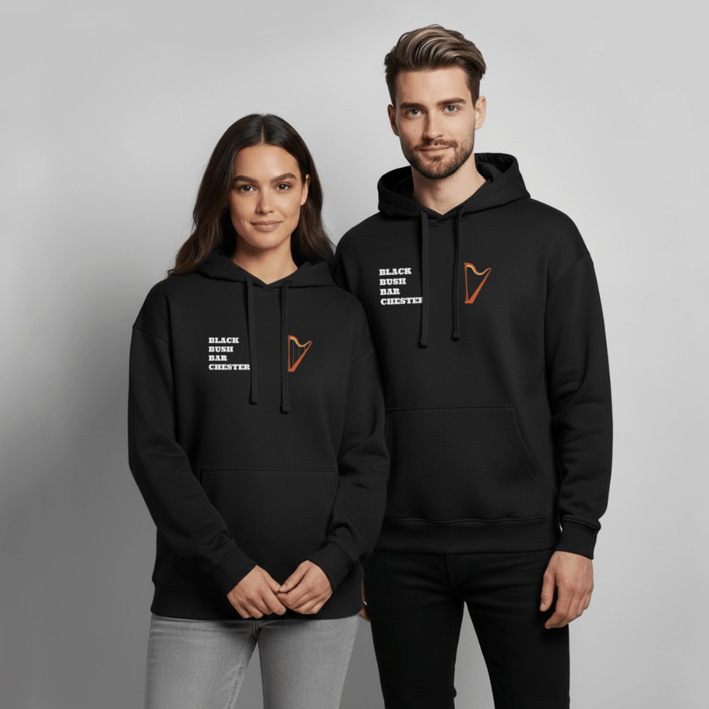 TeeFEVA Oversized Unisex Hoodie by Stanley/Stella BLACK BUSH IRISH BAR CHESTER - Oversized Premium Unisex Hoodie