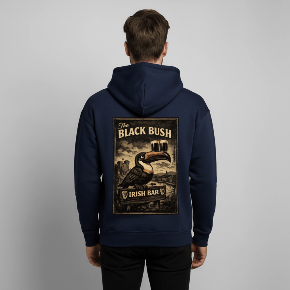 TeeFEVA Oversized Unisex Hoodie by Stanley/Stella BLACK BUSH IRISH BAR CHESTER - Oversized Premium Unisex Hoodie