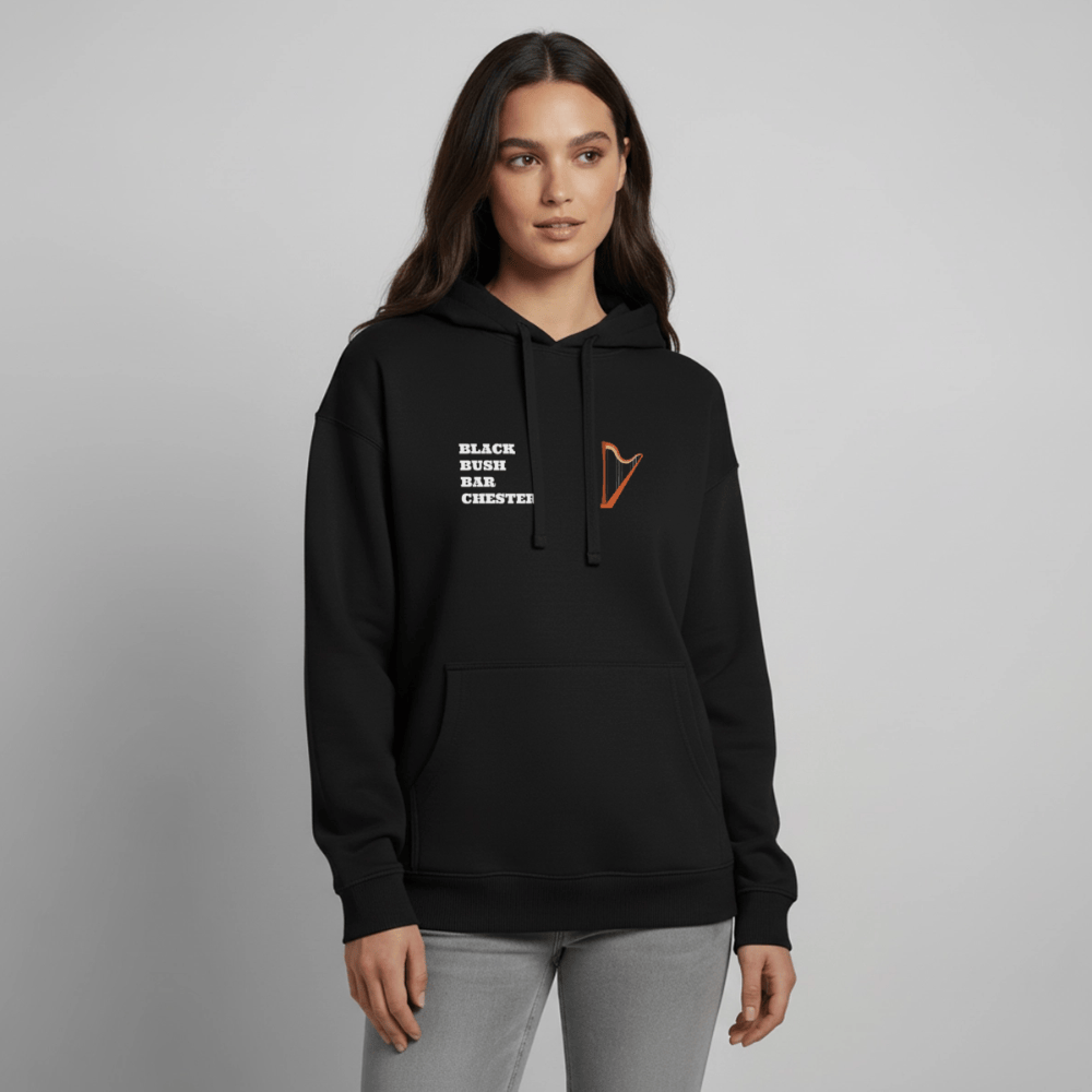 TeeFEVA Oversized Unisex Hoodie by Stanley/Stella BLACK BUSH IRISH BAR CHESTER - Oversized Premium Unisex Hoodie
