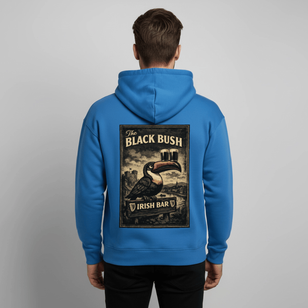 TeeFEVA Oversized Unisex Hoodie by Stanley/Stella BLACK BUSH IRISH BAR CHESTER - Oversized Premium Unisex Hoodie