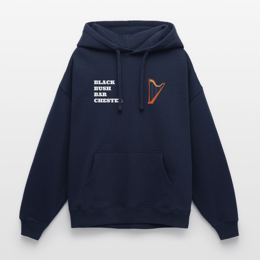 TeeFEVA Oversized Unisex Hoodie by Stanley/Stella BLACK BUSH IRISH BAR CHESTER - Oversized Premium Unisex Hoodie