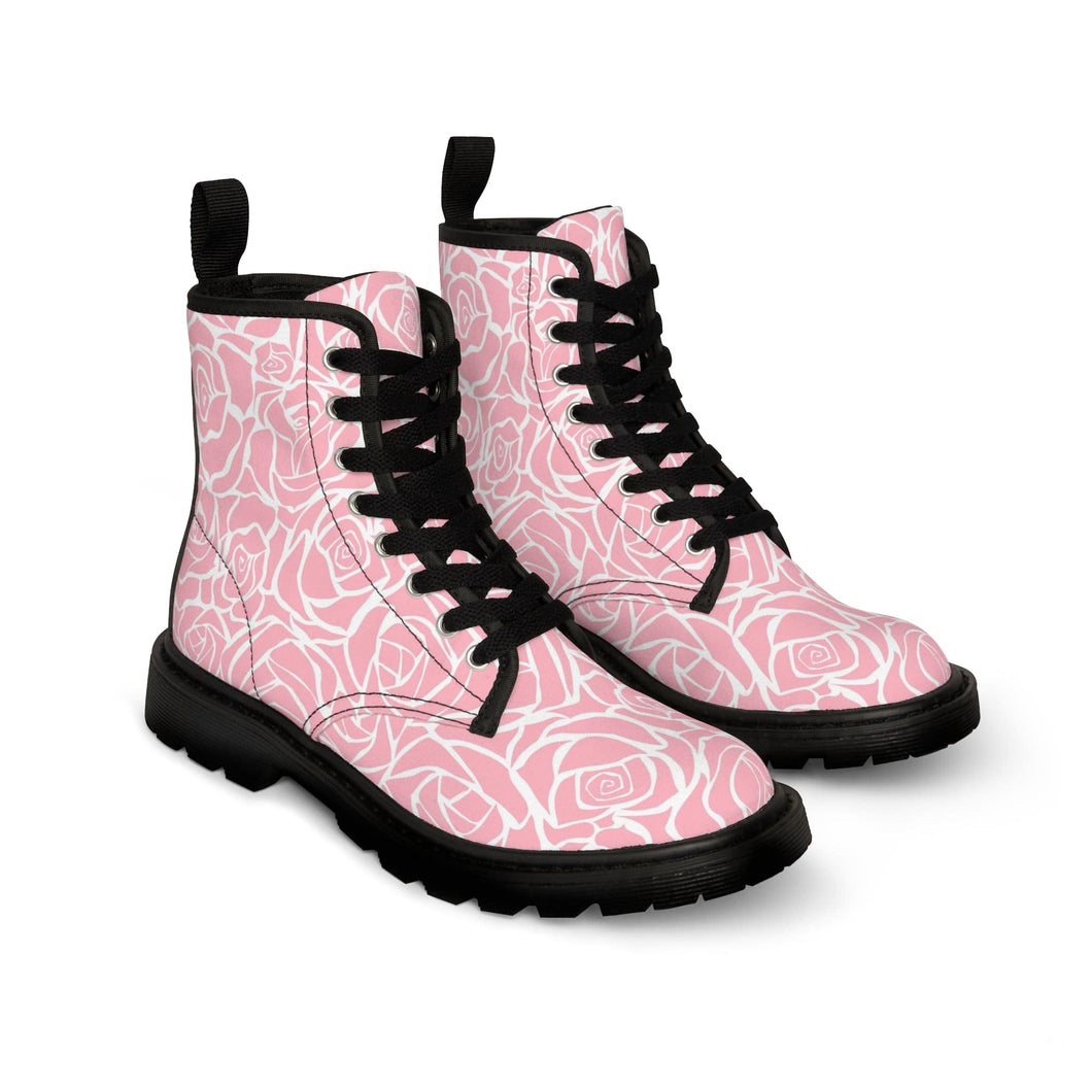 TeeFEVA Shoes Women's Canvas Boot - Rose Print