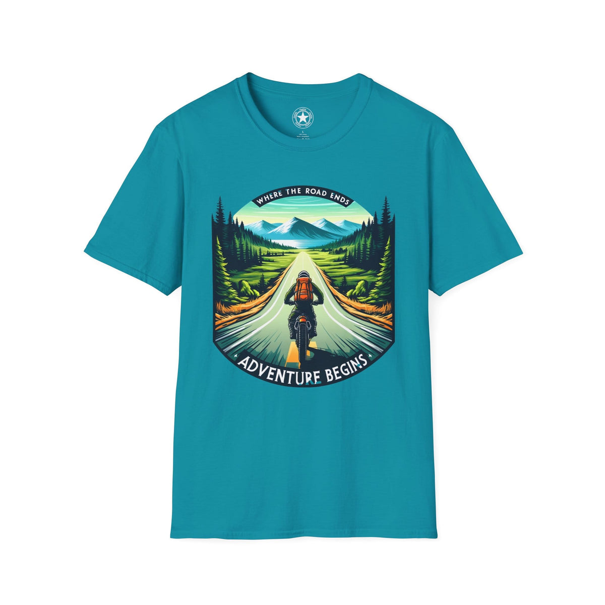 TeeFEVA T-Shirt ABR Loons | "Where The Road Ends, Adventure Begins" 002 | Stamp Style 002 | Unisex Heavy Cotton Tee