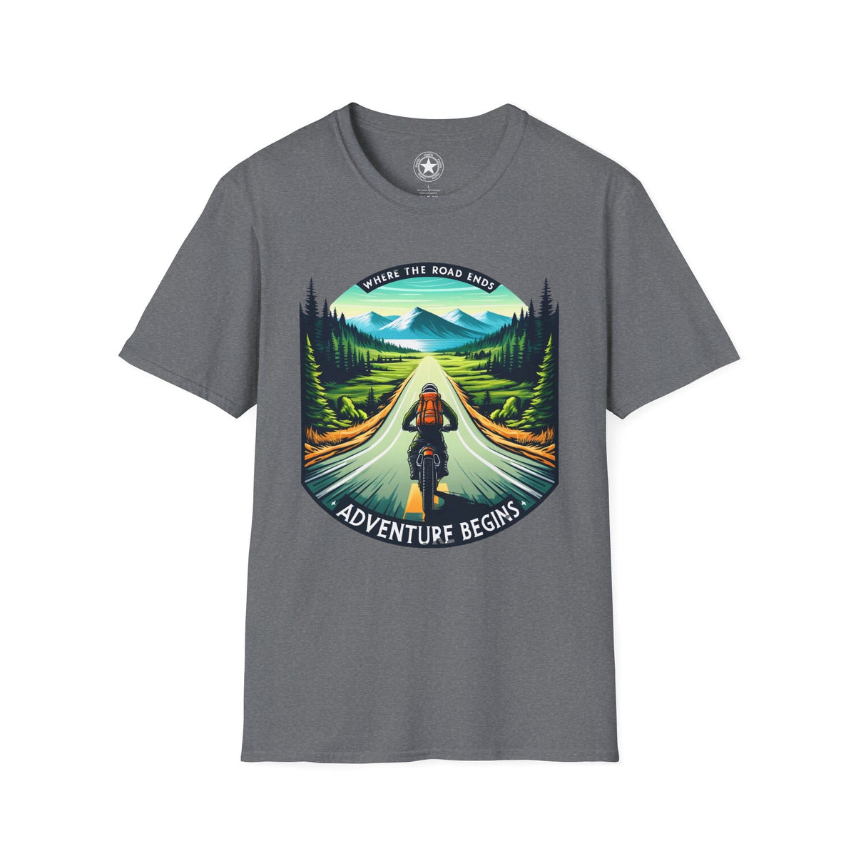 TeeFEVA T-Shirt ABR Loons | "Where The Road Ends, Adventure Begins" 002 | Stamp Style 002 | Unisex Heavy Cotton Tee