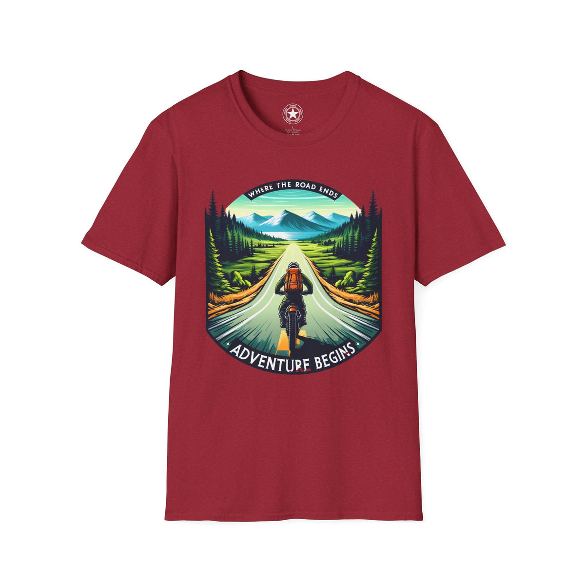 TeeFEVA T-Shirt ABR Loons | "Where The Road Ends, Adventure Begins" 002 | Stamp Style 002 | Unisex Heavy Cotton Tee