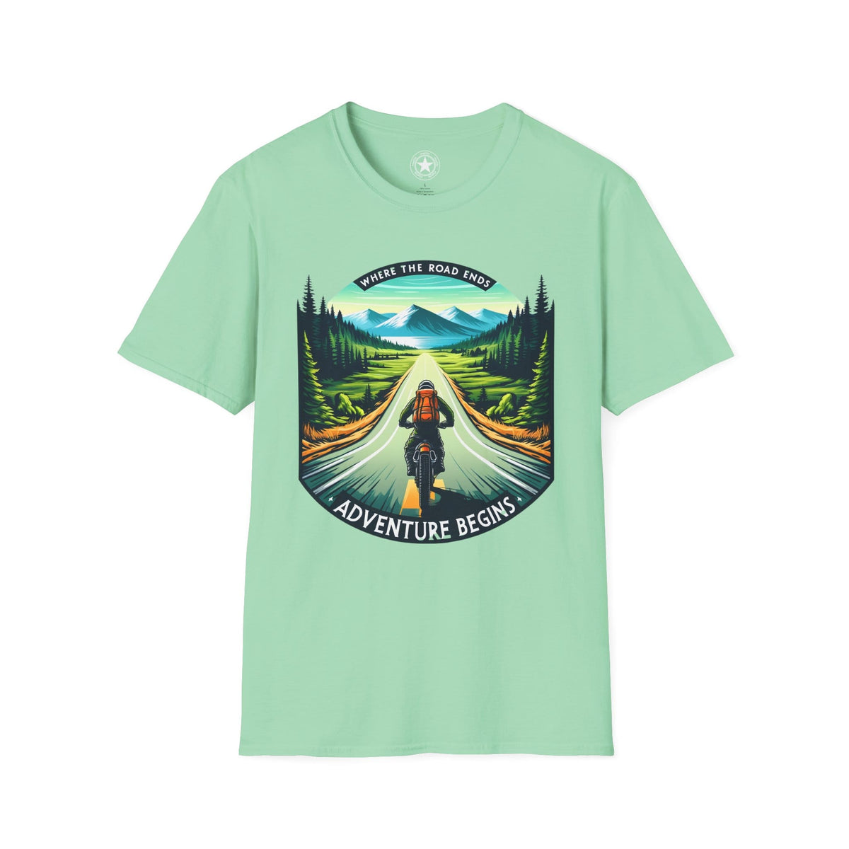 TeeFEVA T-Shirt ABR Loons | "Where The Road Ends, Adventure Begins" 002 | Stamp Style 002 | Unisex Heavy Cotton Tee