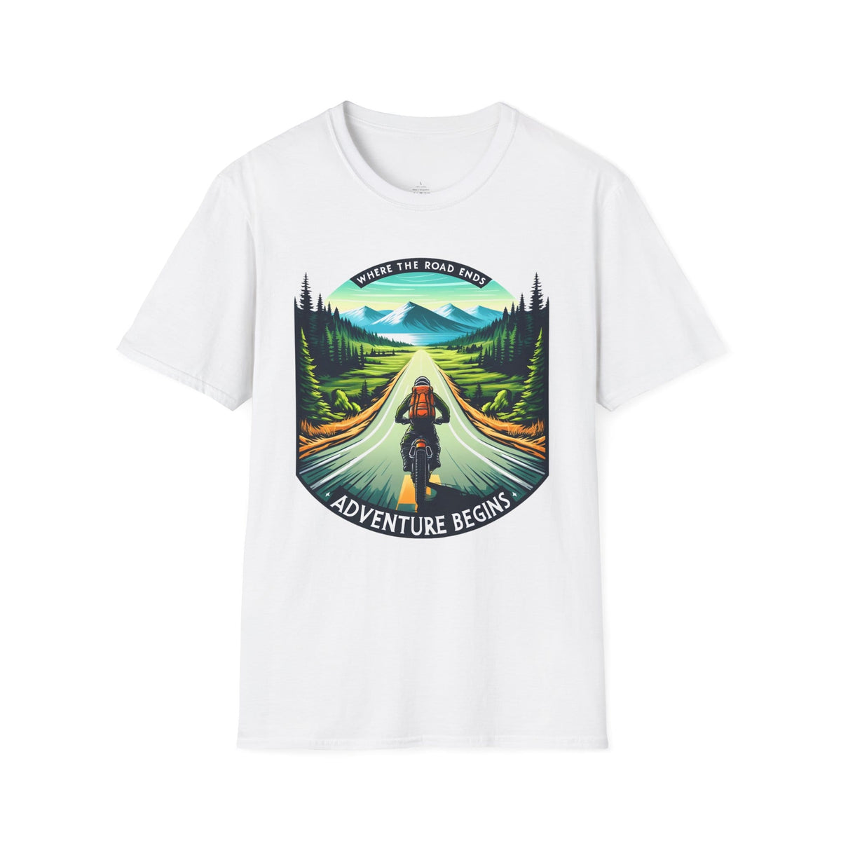 TeeFEVA T-Shirt ABR Loons | "Where The Road Ends, Adventure Begins" 002 | Stamp Style 002 | Unisex Heavy Cotton Tee