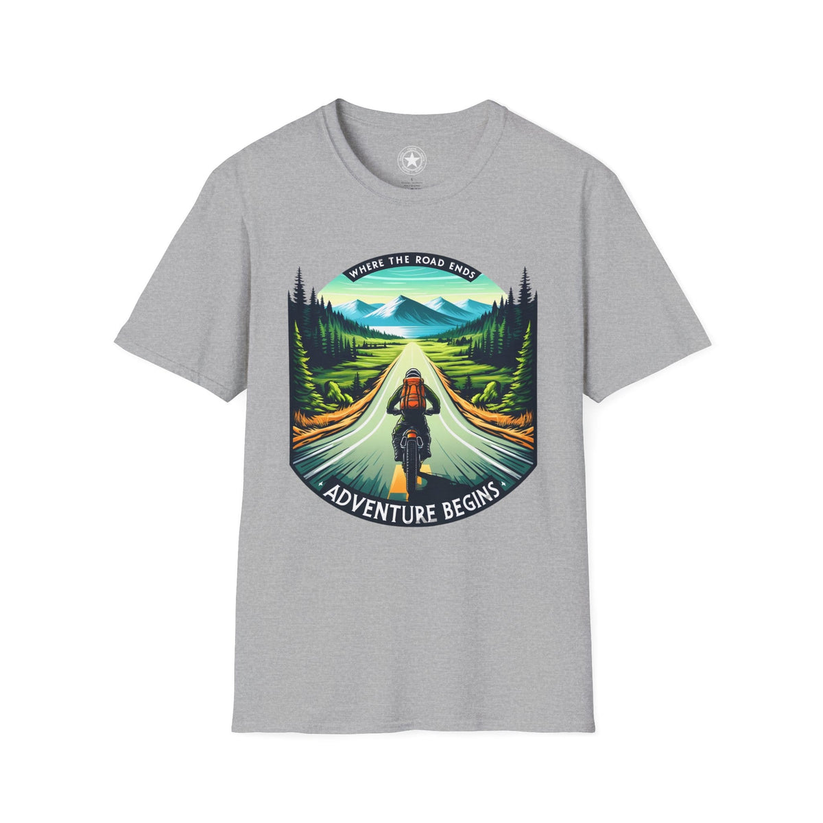 TeeFEVA T-Shirt ABR Loons | "Where The Road Ends, Adventure Begins" 002 | Stamp Style 002 | Unisex Heavy Cotton Tee
