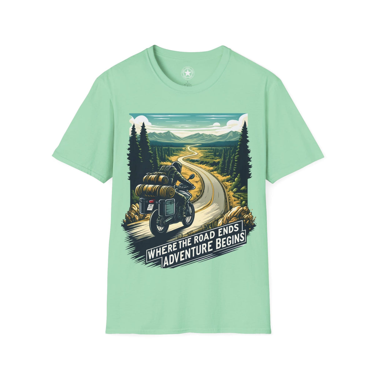 TeeFEVA T-Shirt ABR Loons | "Where The Road Ends, Adventure Begins" 2 | Stamp Style 001 | Unisex Heavy Cotton Tee