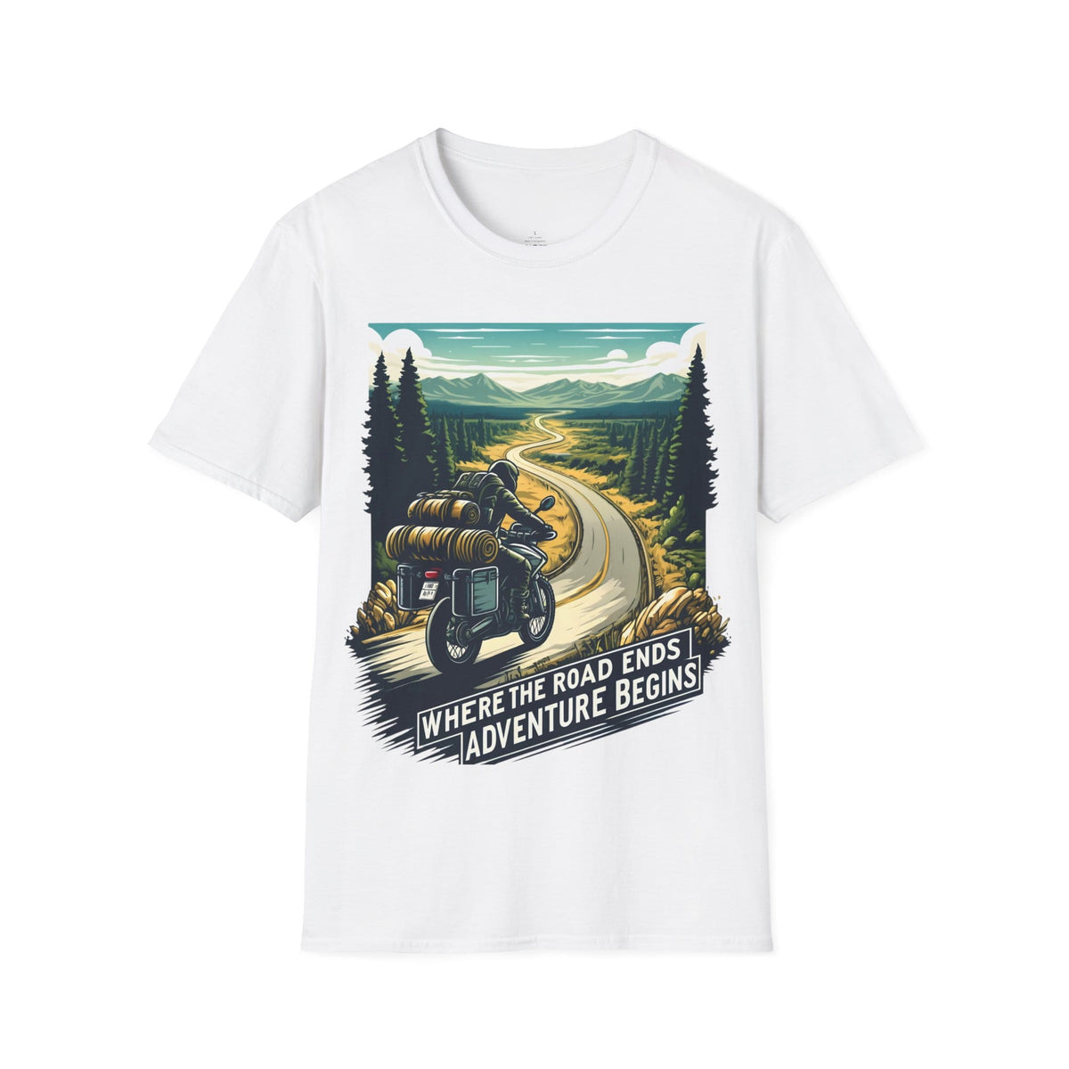 TeeFEVA T-Shirt ABR Loons | "Where The Road Ends, Adventure Begins" 2 | Stamp Style 001 | Unisex Heavy Cotton Tee