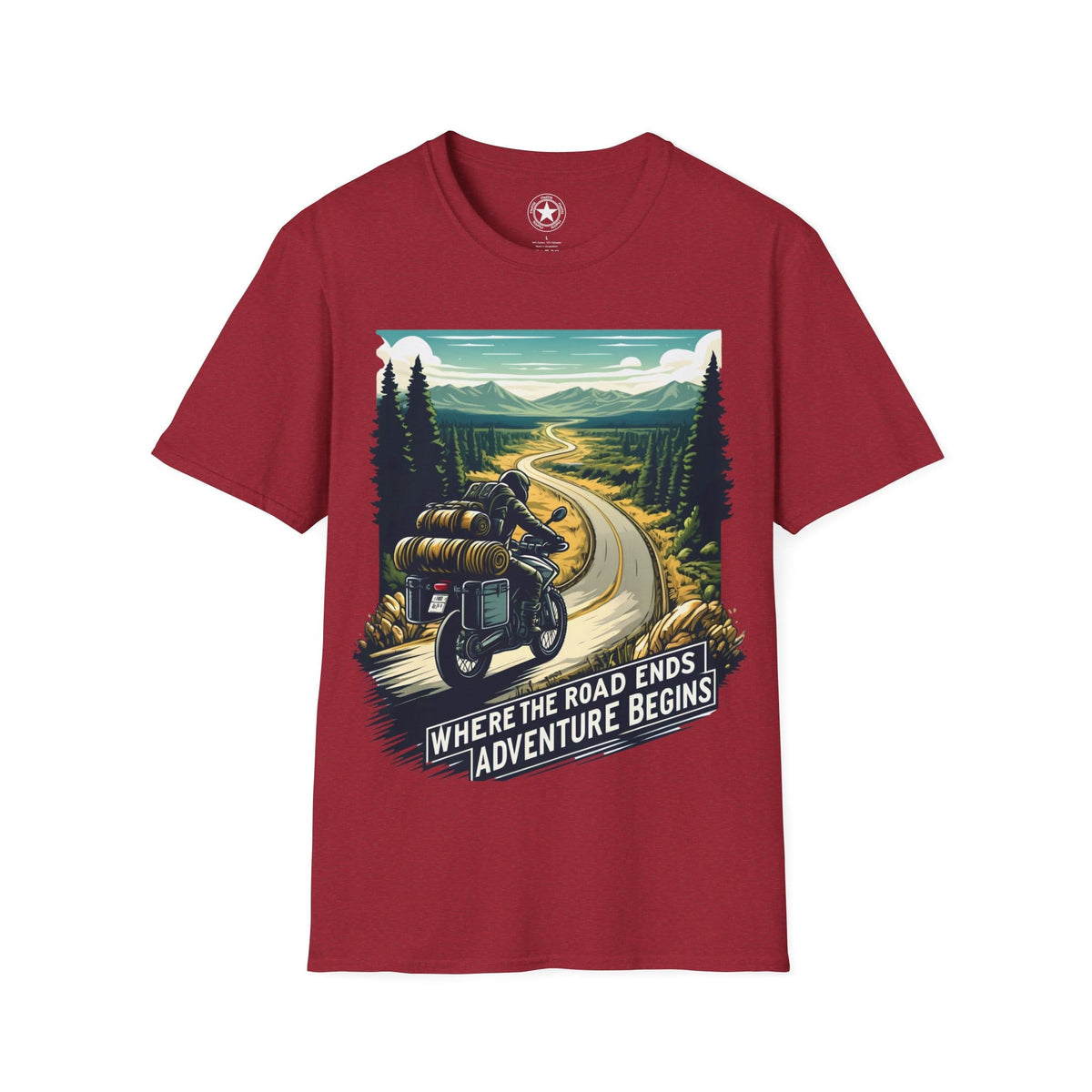 TeeFEVA T-Shirt ABR Loons | "Where The Road Ends, Adventure Begins" 2 | Stamp Style 001 | Unisex Heavy Cotton Tee