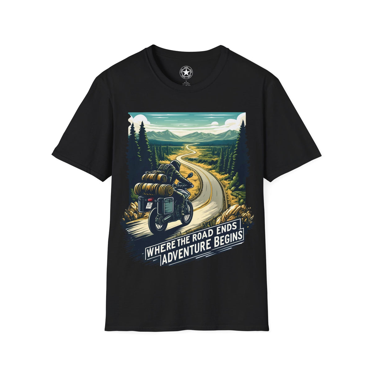 TeeFEVA T-Shirt ABR Loons | "Where The Road Ends, Adventure Begins" 2 | Stamp Style 001 | Unisex Heavy Cotton Tee