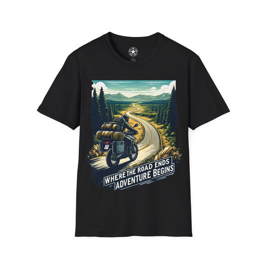 TeeFEVA T-Shirt ABR Loons | "Where The Road Ends, Adventure Begins" 2 | Stamp Style 001 | Unisex Heavy Cotton Tee