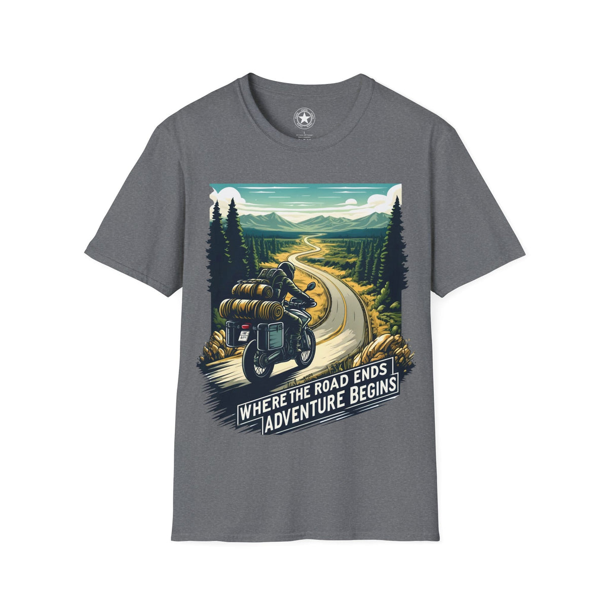TeeFEVA T-Shirt ABR Loons | "Where The Road Ends, Adventure Begins" 2 | Stamp Style 001 | Unisex Heavy Cotton Tee