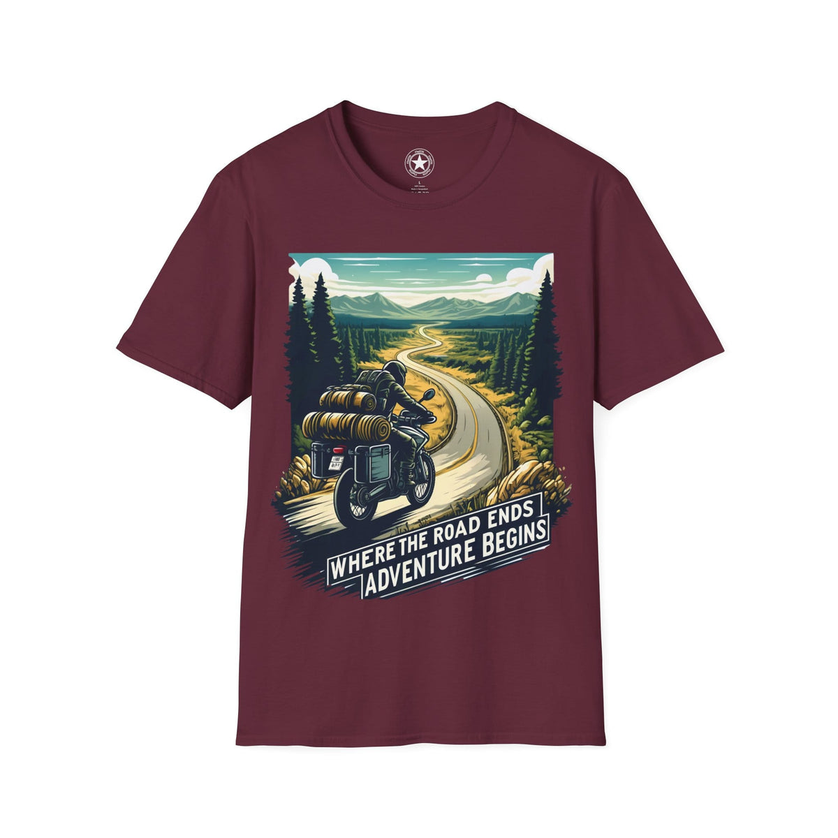 TeeFEVA T-Shirt ABR Loons | "Where The Road Ends, Adventure Begins" 2 | Stamp Style 001 | Unisex Heavy Cotton Tee