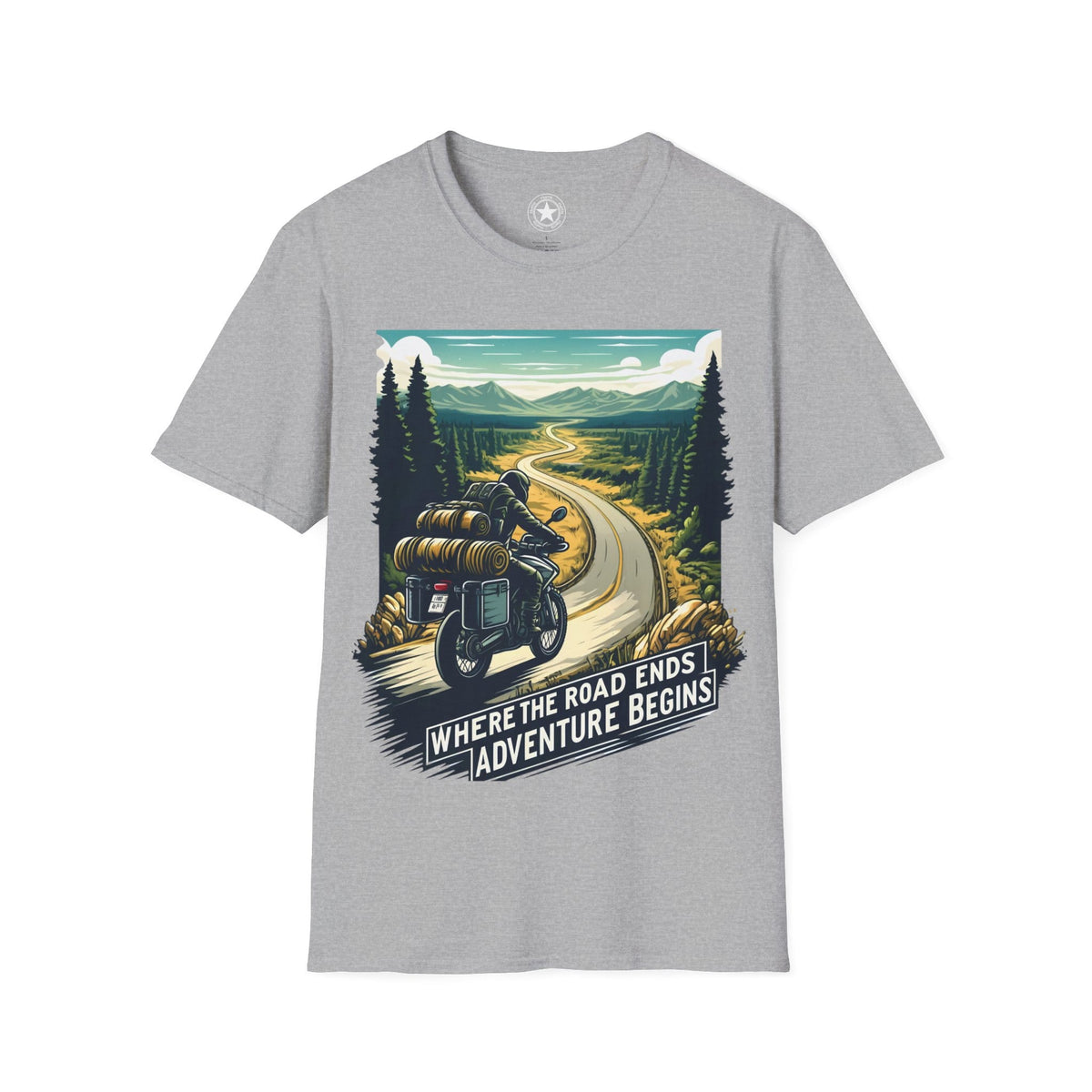TeeFEVA T-Shirt ABR Loons | "Where The Road Ends, Adventure Begins" 2 | Stamp Style 001 | Unisex Heavy Cotton Tee