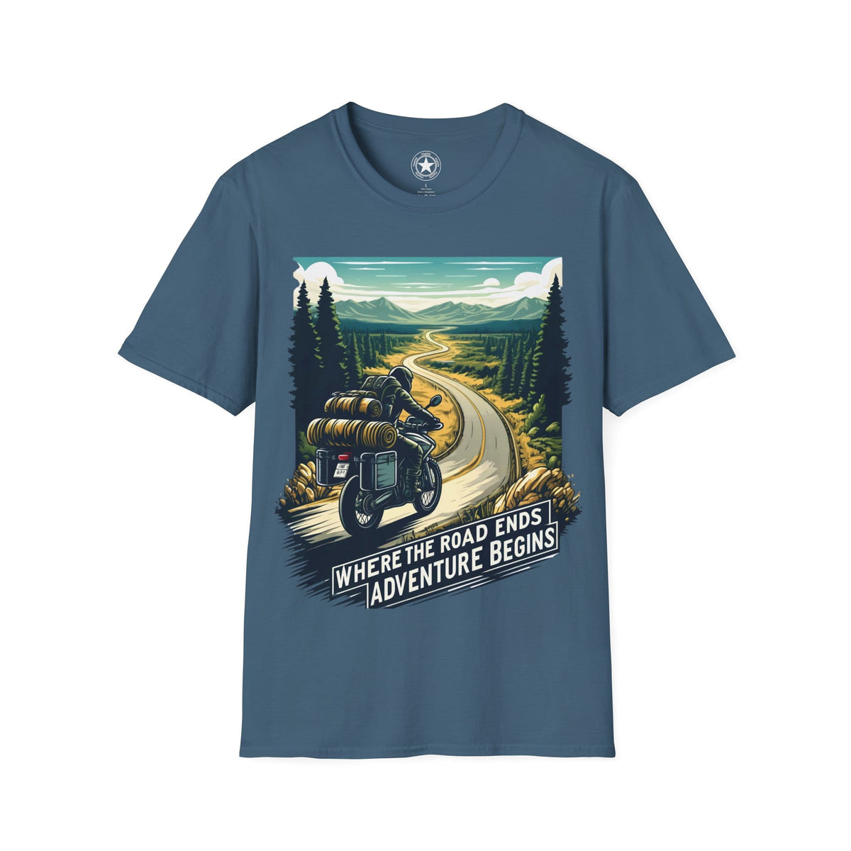 TeeFEVA T-Shirt ABR Loons | "Where The Road Ends, Adventure Begins" 2 | Stamp Style 001 | Unisex Heavy Cotton Tee