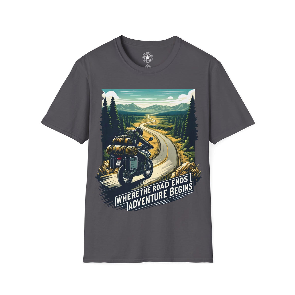 TeeFEVA T-Shirt ABR Loons | "Where The Road Ends, Adventure Begins" 2 | Stamp Style 001 | Unisex Heavy Cotton Tee