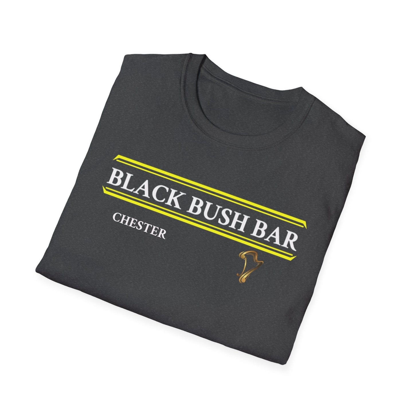 TeeFEVA T-Shirt Black Bush Irish Bar Chester — BLACK BUSH BAR - Front & Back Print