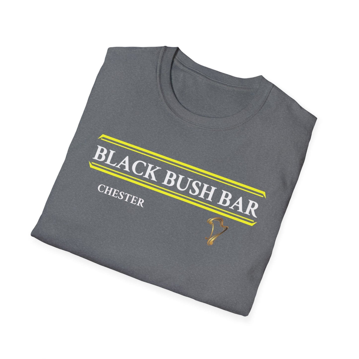 TeeFEVA T-Shirt Black Bush Irish Bar Chester — BLACK BUSH BAR - Front & Back Print