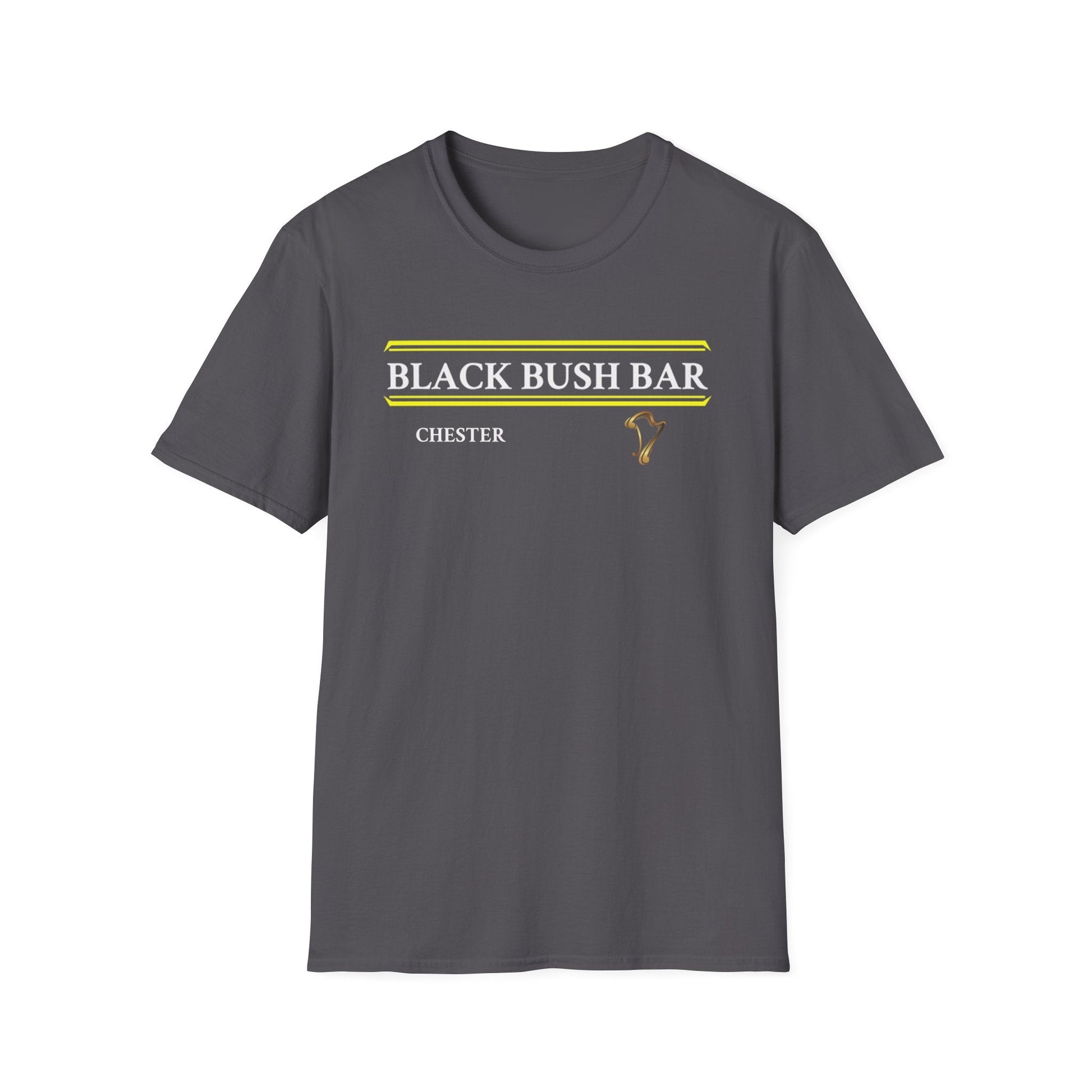 TeeFEVA T-Shirt Black Bush Irish Bar Chester — BLACK BUSH BAR - Front & Back Print