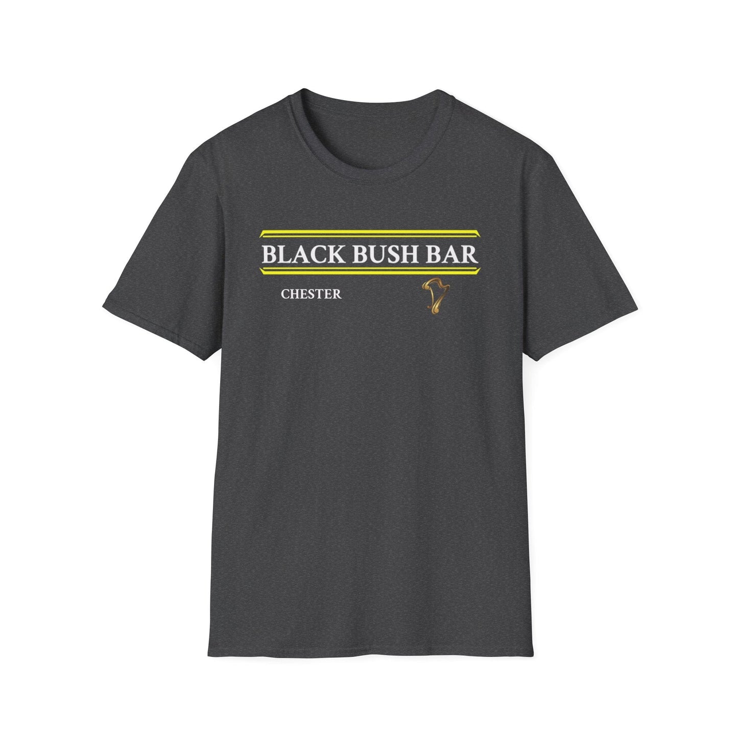 TeeFEVA T-Shirt Black Bush Irish Bar Chester — BLACK BUSH BAR - Front & Back Print