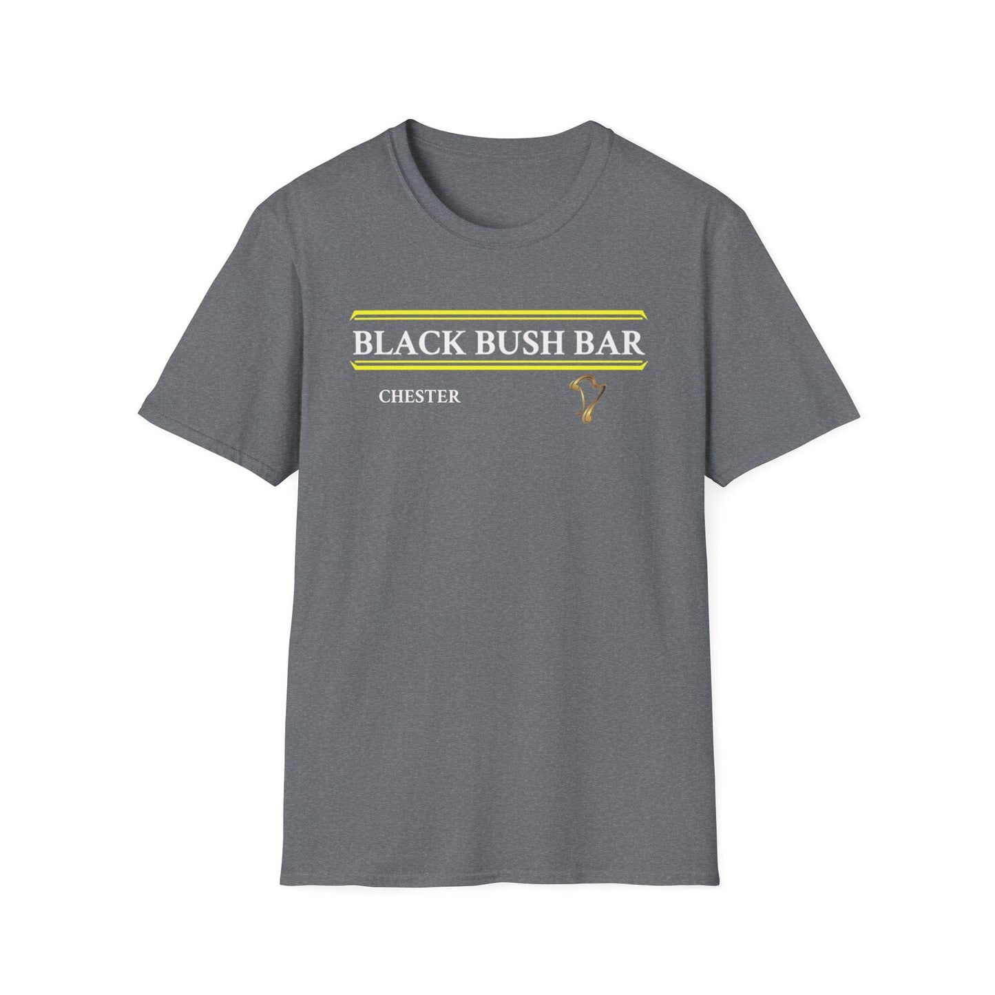 TeeFEVA T-Shirt Black Bush Irish Bar Chester — BLACK BUSH BAR - Front & Back Print