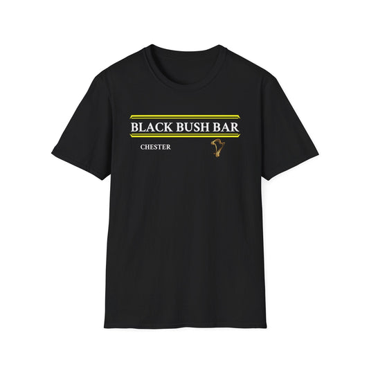 TeeFEVA T-Shirt Black Bush Irish Bar Chester — BLACK BUSH BAR - Front & Back Print