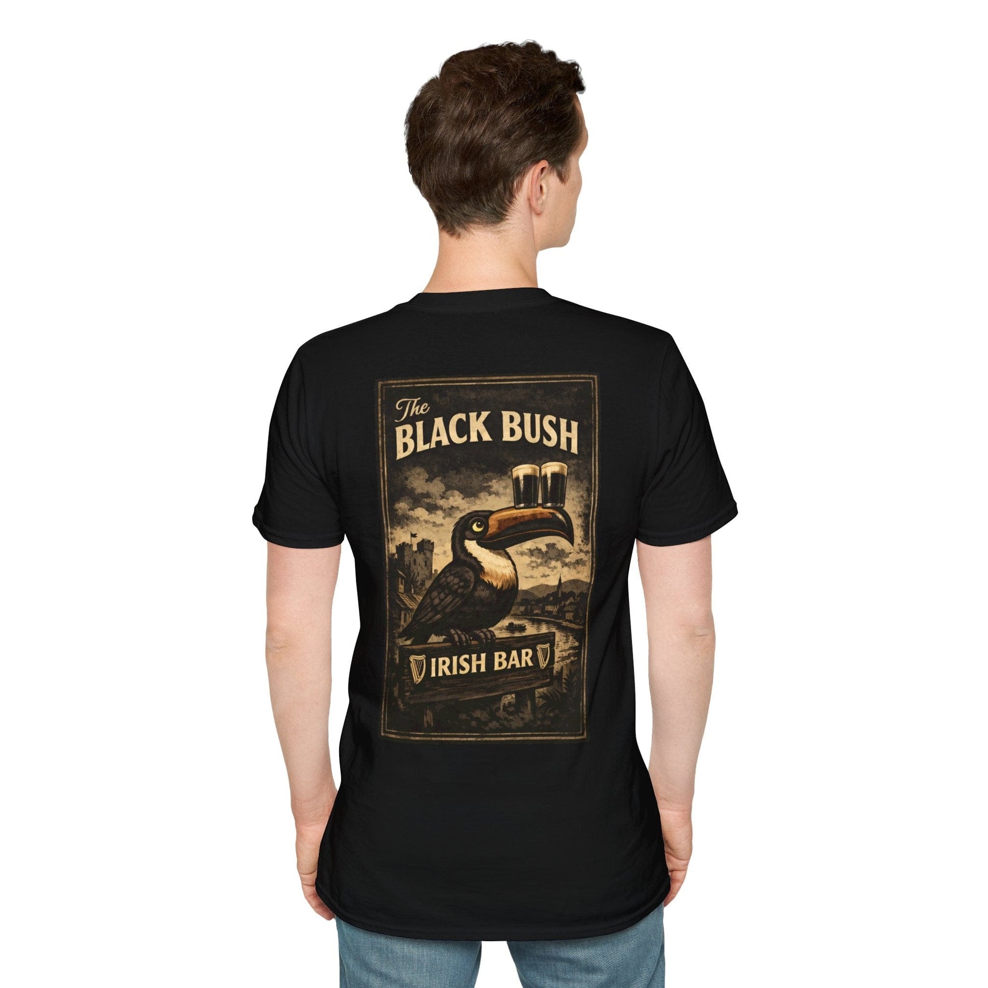 TeeFEVA T-Shirt Black Bush Irish Bar Chester — BLACK BUSH T - Back Print