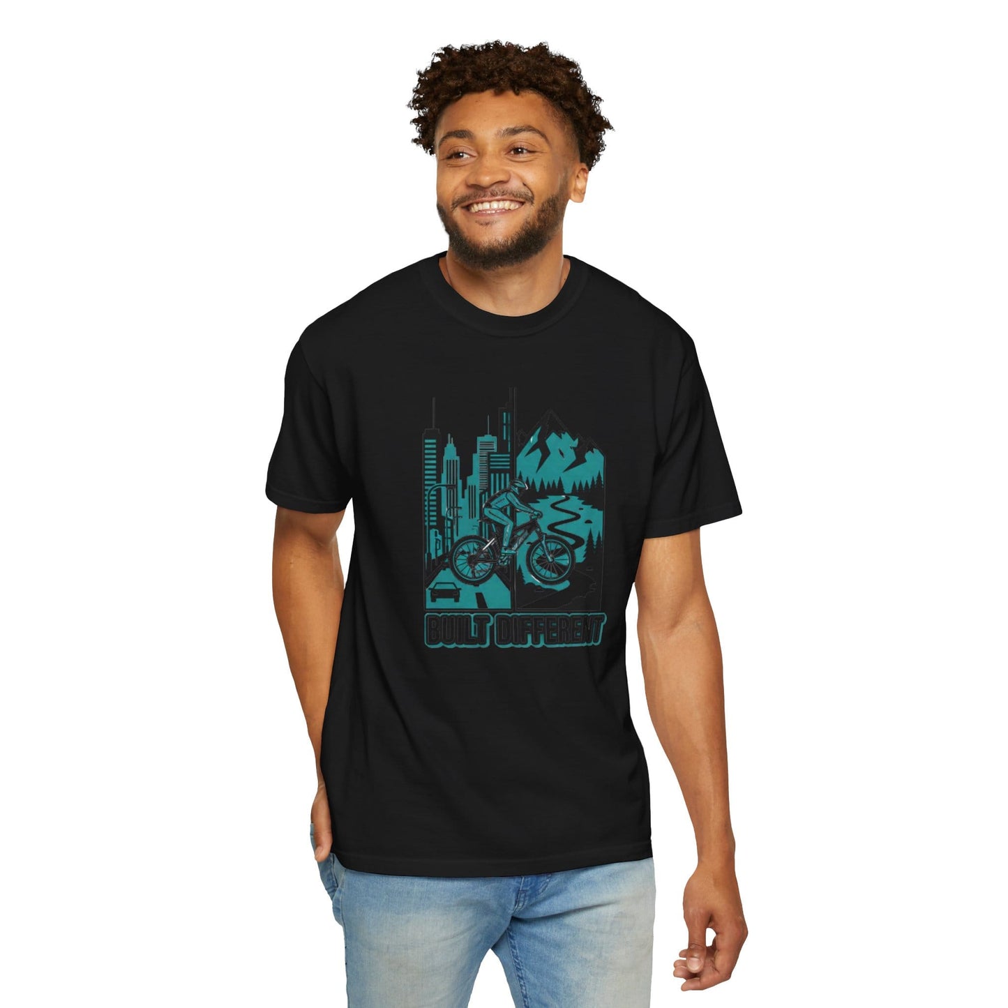 TeeFEVA T-Shirt Built Different Mountain Bike T-Shirt — Urban Meets Trail MTB Tee