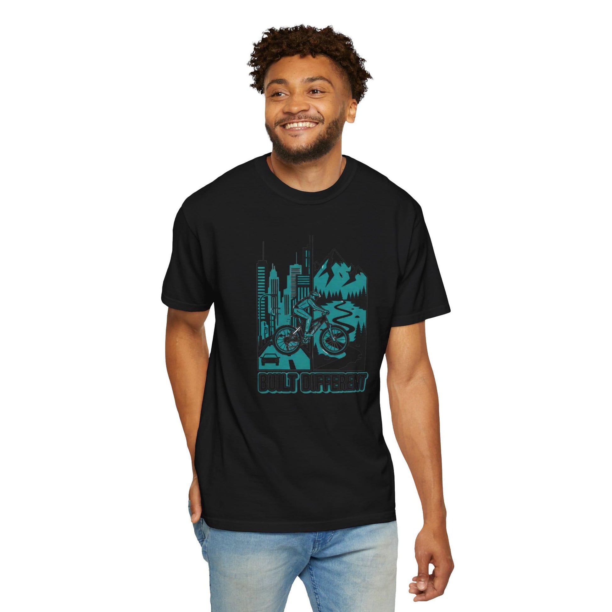 TeeFEVA T-Shirt Built Different Mountain Bike T-Shirt — Urban Meets Trail MTB Tee