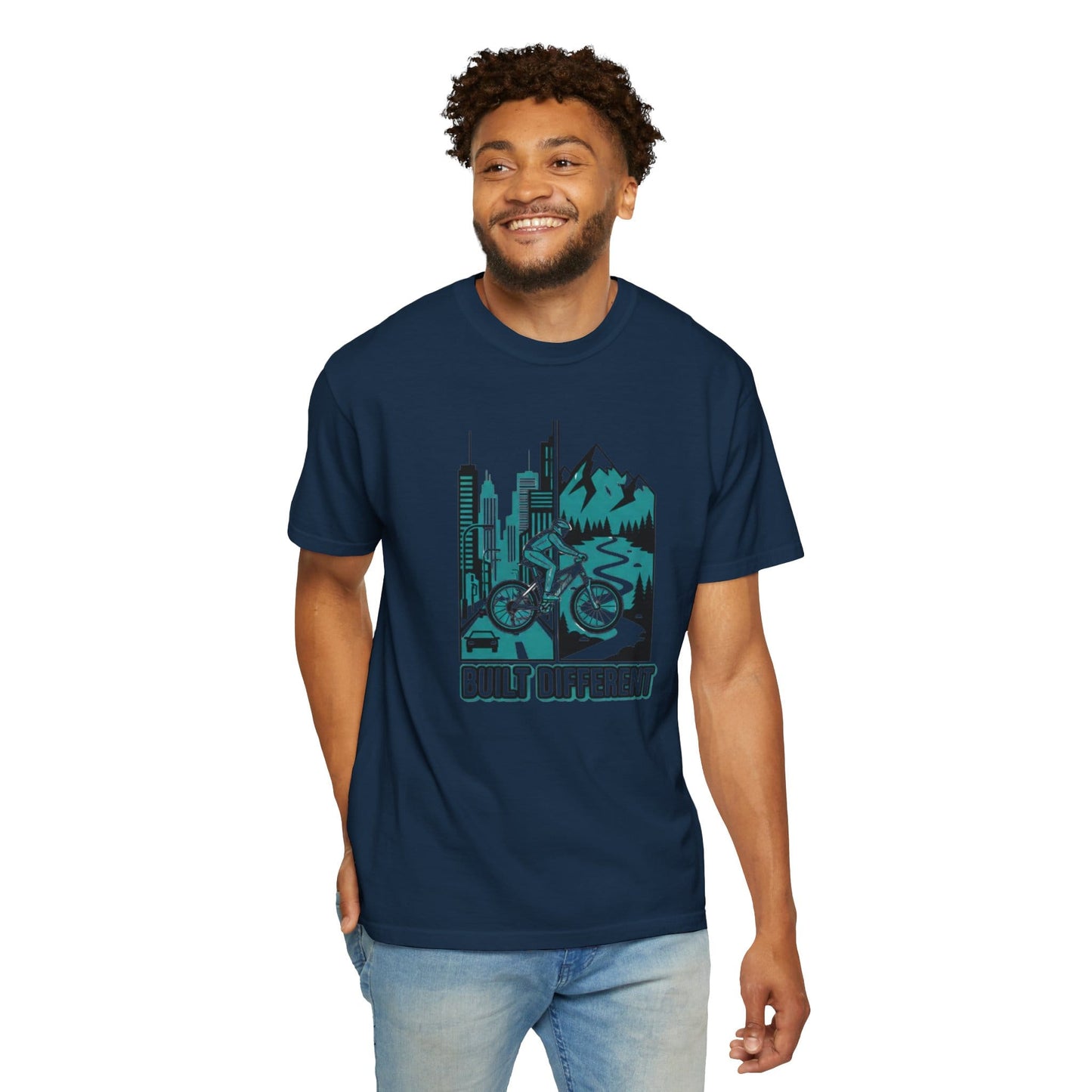 TeeFEVA T-Shirt Built Different Mountain Bike T-Shirt — Urban Meets Trail MTB Tee