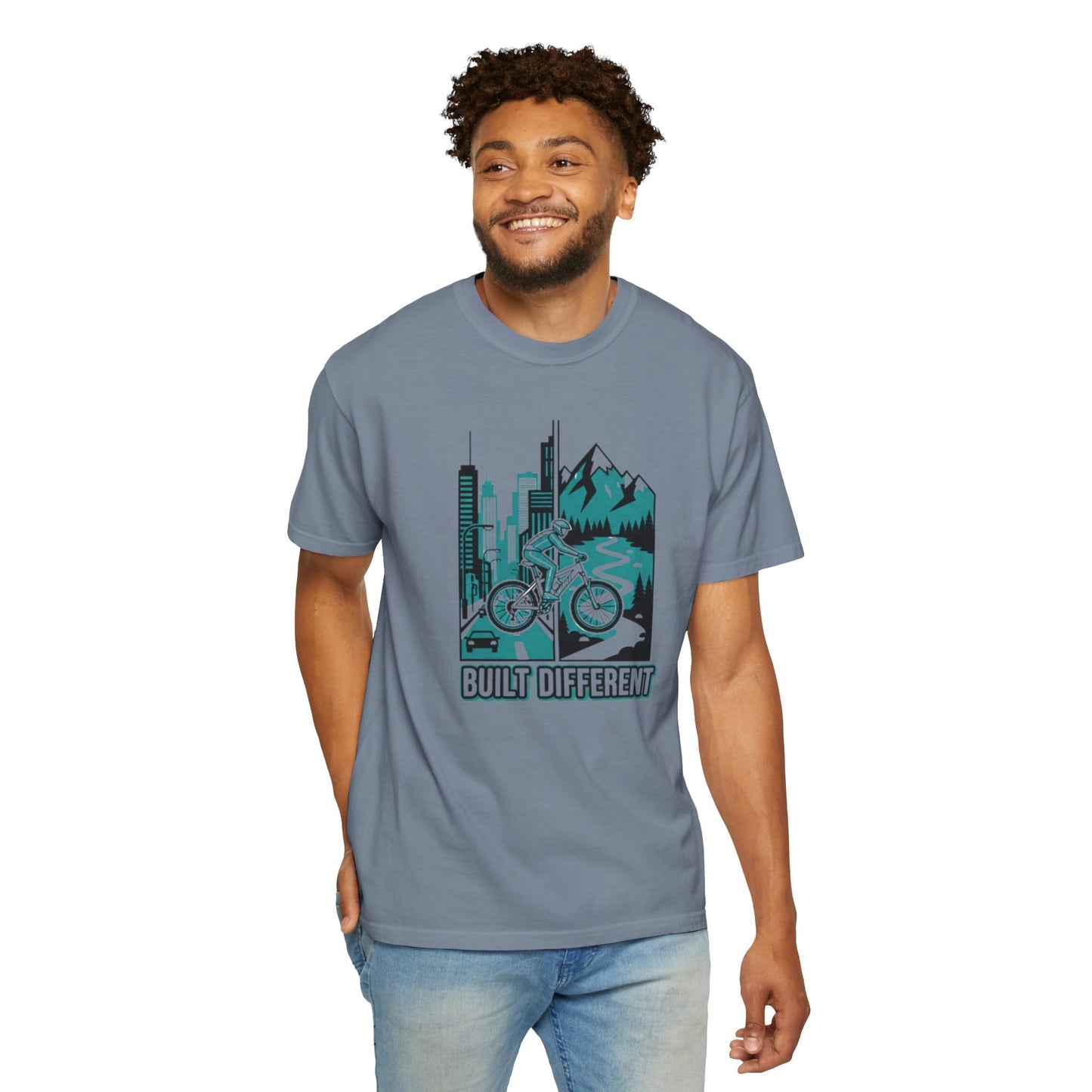 TeeFEVA T-Shirt Built Different Mountain Bike T-Shirt — Urban Meets Trail MTB Tee