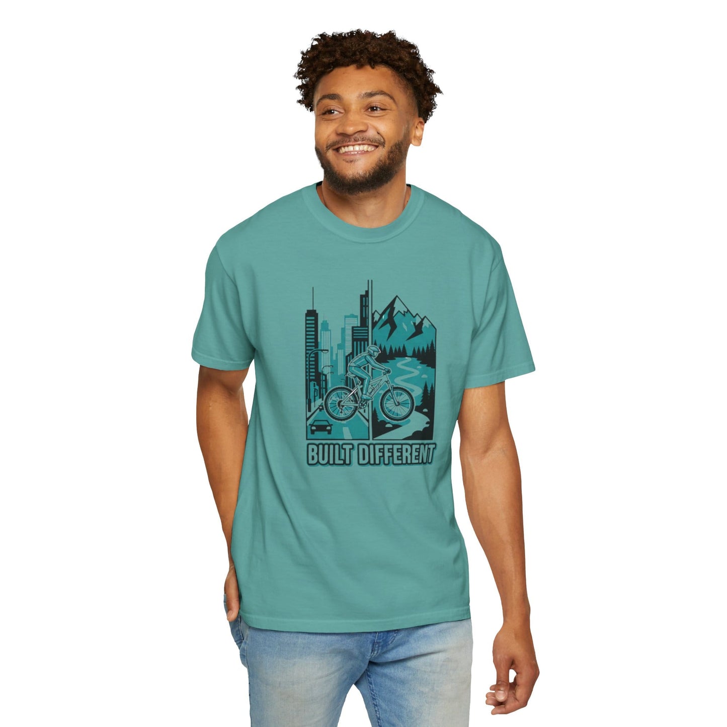 TeeFEVA T-Shirt Built Different Mountain Bike T-Shirt — Urban Meets Trail MTB Tee