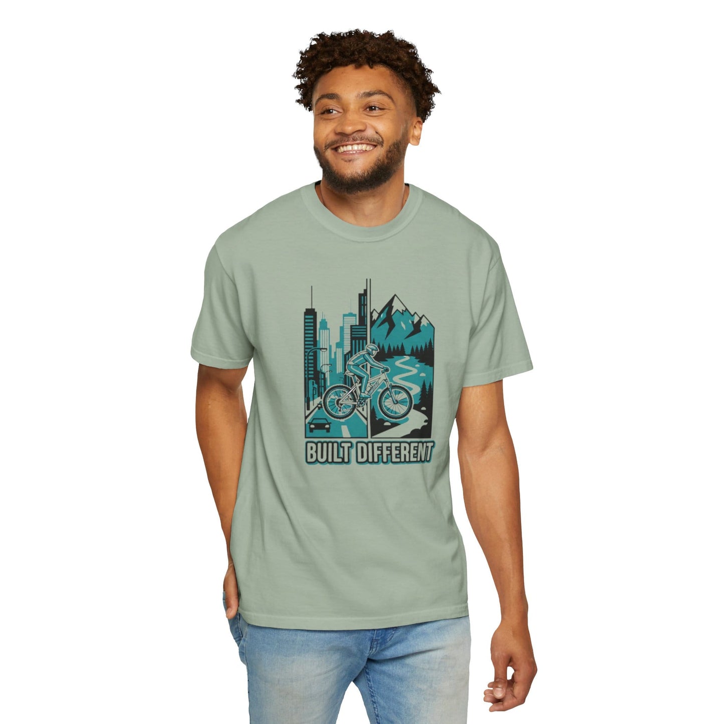 TeeFEVA T-Shirt Built Different Mountain Bike T-Shirt — Urban Meets Trail MTB Tee