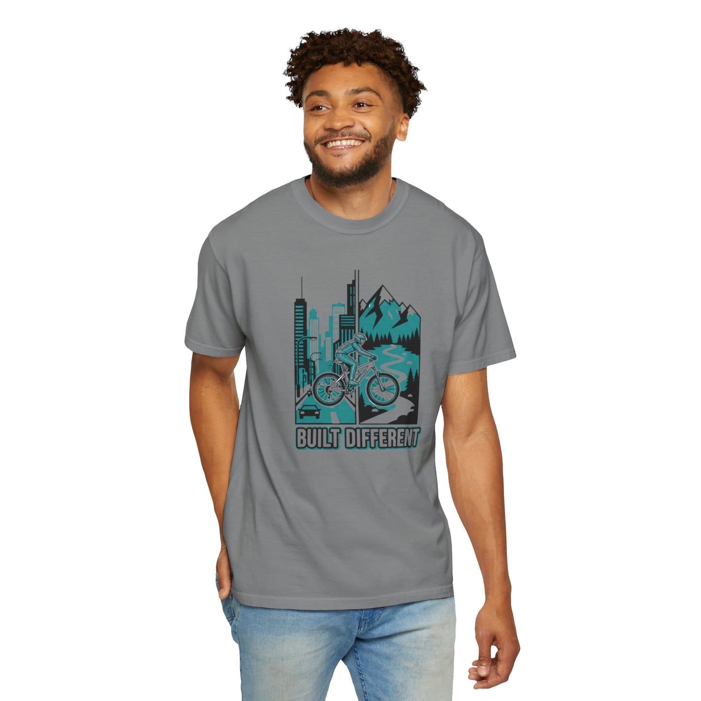 TeeFEVA T-Shirt Built Different Mountain Bike T-Shirt — Urban Meets Trail MTB Tee