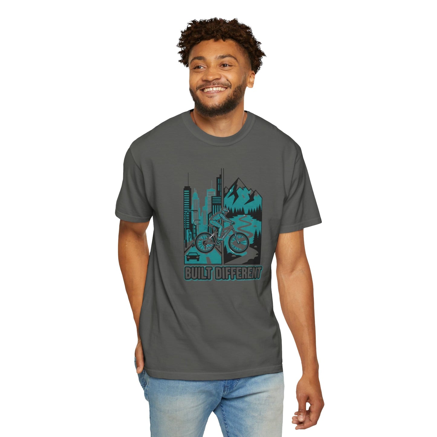 TeeFEVA T-Shirt Built Different Mountain Bike T-Shirt — Urban Meets Trail MTB Tee