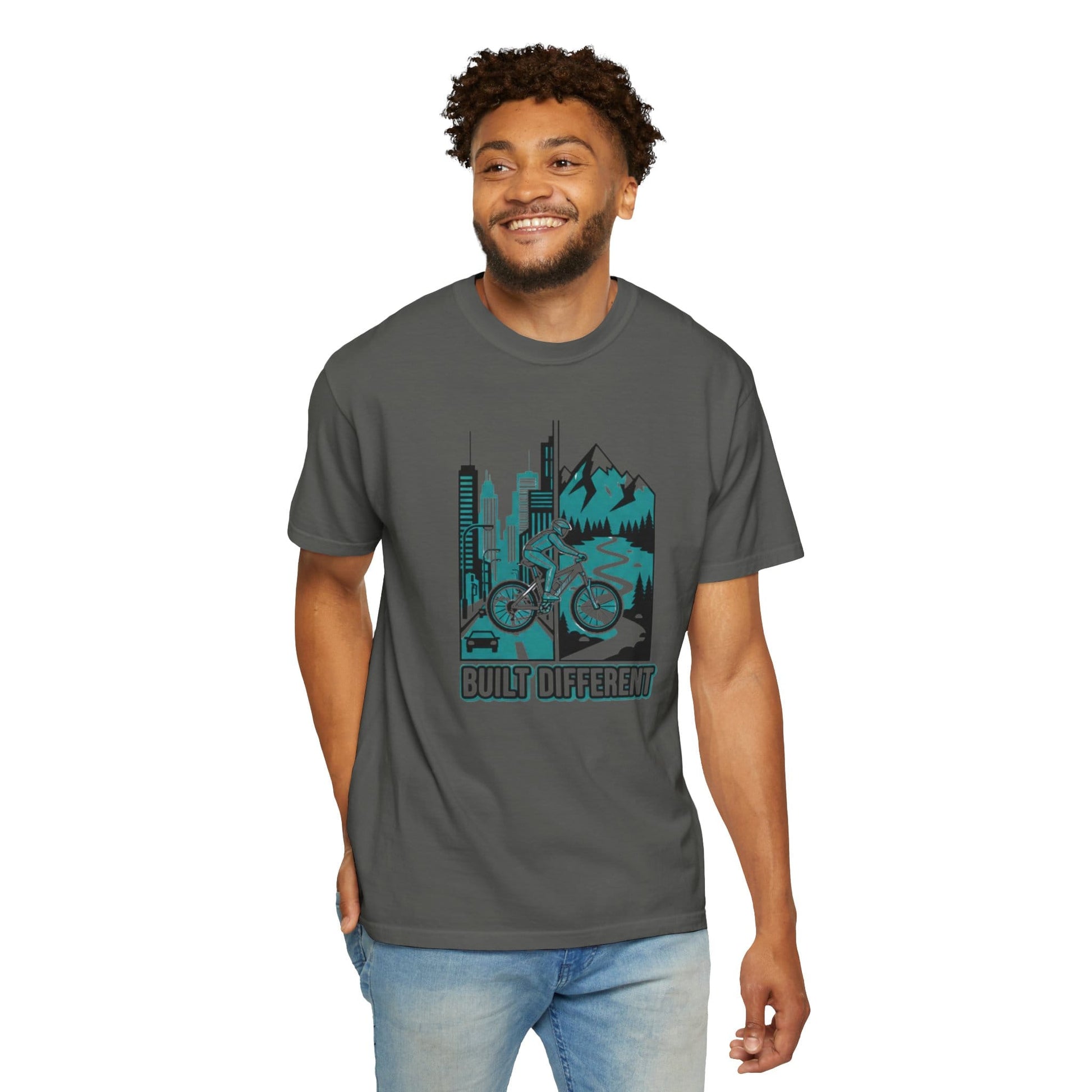 TeeFEVA T-Shirt Built Different Mountain Bike T-Shirt — Urban Meets Trail MTB Tee