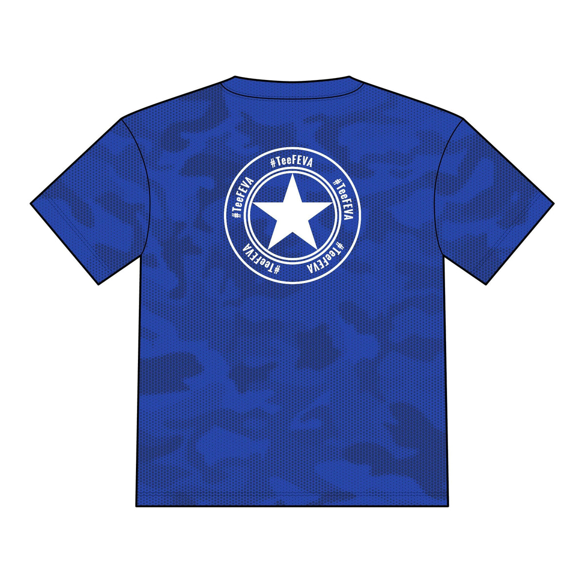 TeeFEVA T-Shirt Built Different Mountain Bike Tee — Orange Camo Outdoor Cycling Shirt