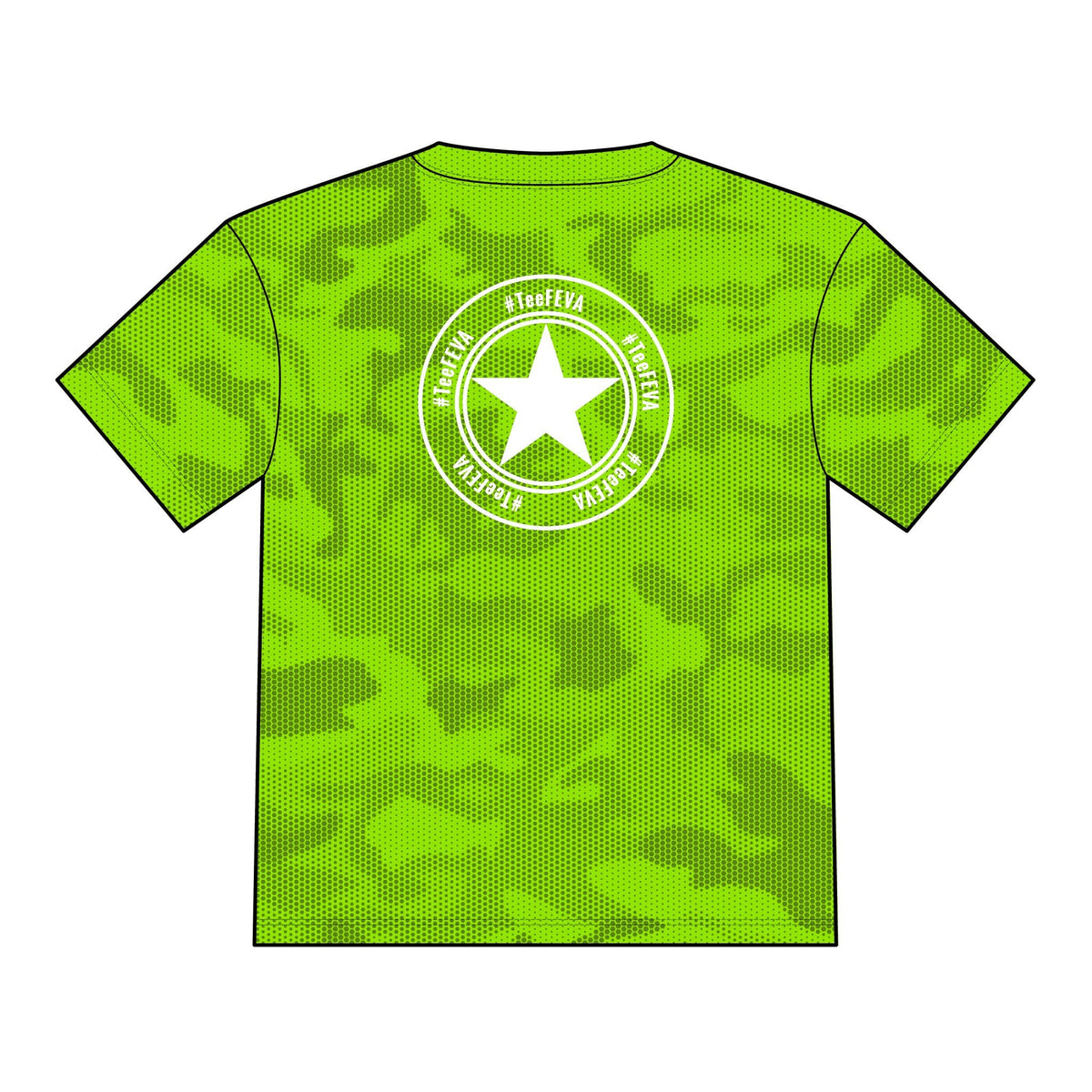 TeeFEVA T-Shirt Built Different Mountain Bike Tee — Orange Camo Outdoor Cycling Shirt