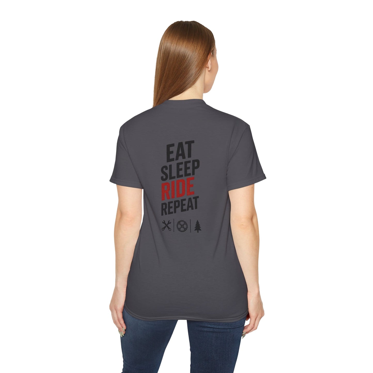 TeeFEVA T-Shirt Eat Sleep Ride Repeat T‑Shirt — Mountain Biking /MTB Tee