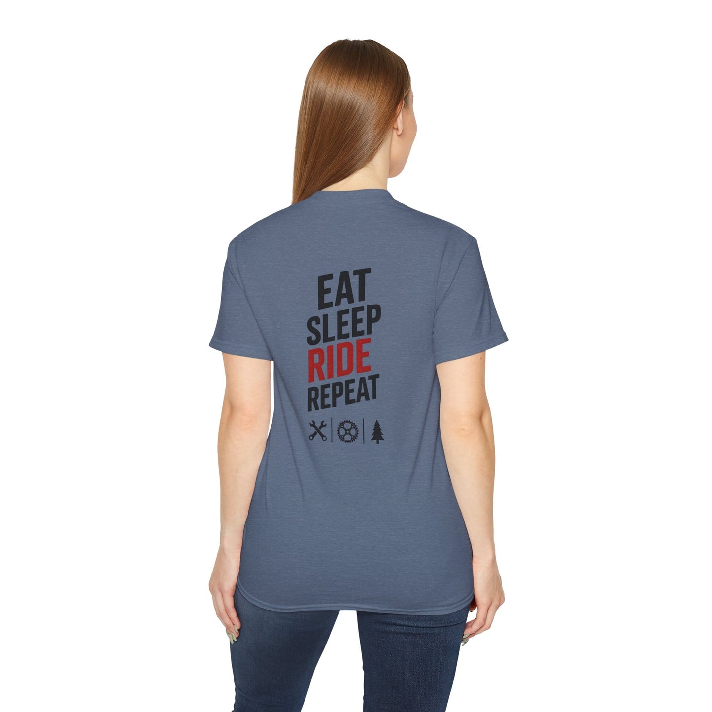 TeeFEVA T-Shirt Eat Sleep Ride Repeat T‑Shirt — Mountain Biking /MTB Tee
